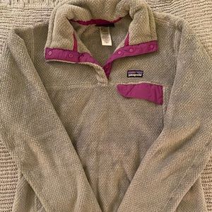 Gray and purple Patagonia Pullover